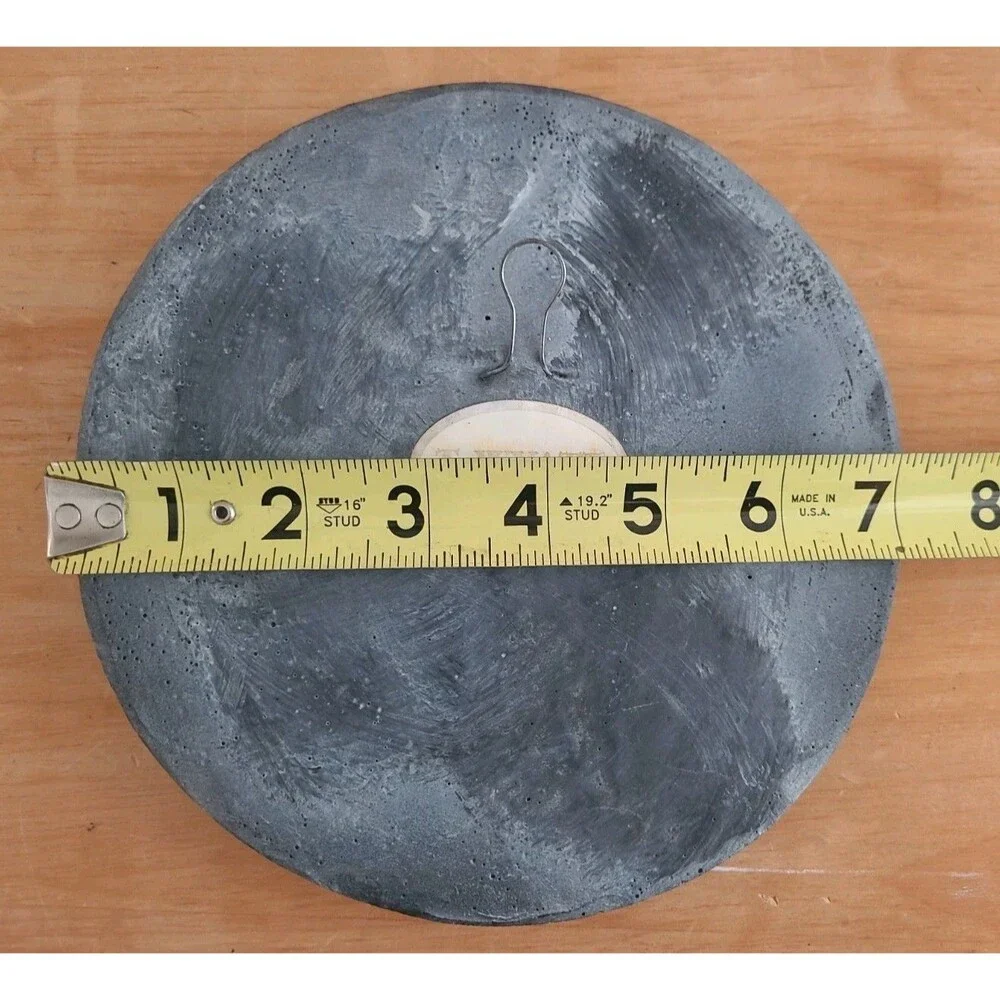 Celestial Moon and Stars Hanging Wall Decor Plaque Gray Plaster 7